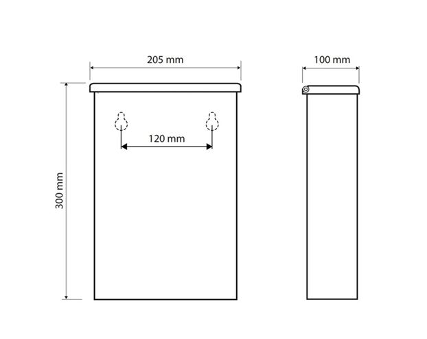 BEMETA odpadkový kôš 6 l, závesný 101915055 Technický nákres