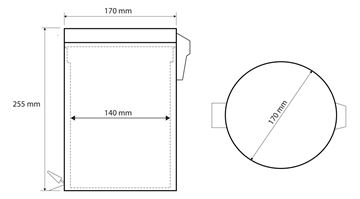 BEMETA odpadkový kôš 3 l, na postavenie, Soft Close 104315022 Technický nákres