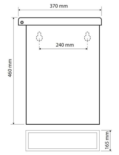 BEMETA odpadkový kôš 25 l, závesný 125115041 Technický nákres