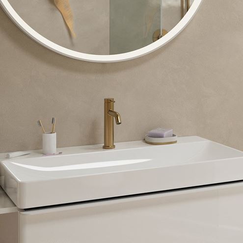 HANSGROHE TECTURIS S umývadlová stojanková batéria, CoolStart, EcoSmart+, brúsený bronz 73312140 Obrázek - fotka