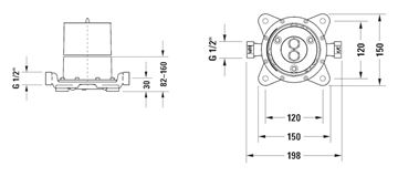 DURAVIT montážne teleso DN15 GK5900003000 Technický nákres