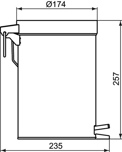 IDEAL STANDARD IOM odpadkový kôš 3 l, na postavenie A9104MY Technický nákres