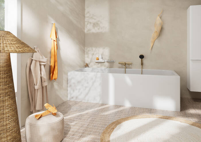 HANSGROHE TECTURIS E vaňová nástenná batéria, s prepínačom, brúsený bronz 73422140 Obrázek - fotka