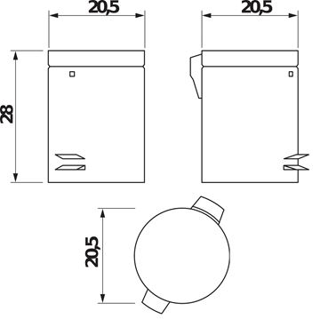 JIKA GENERIC odpadkový kôš 5 l, na postavenie H3893D30042001 Technický nákres