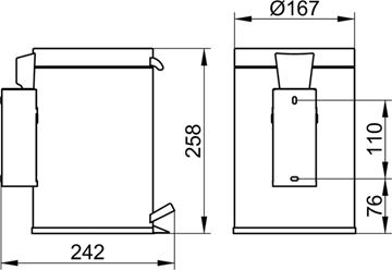 KEUCO PLAN odpadkový kôš 3 l, závesný 14977010000 Technický nákres