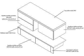 DŘEVOJAS DPU CS I doska pod umývadlo 80x50x4,8 cm, ohio DES_DPU500_800_D24 Technický nákres
