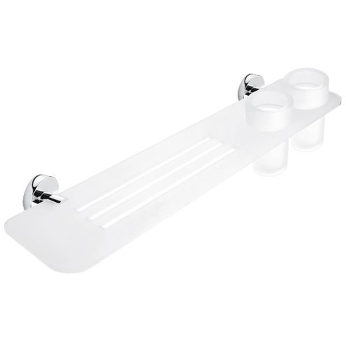 NIMCO UNIX IXI polica 600 mm, s pohárikmi, nástenná, plexisklo, chróm UN X360-58DW-26 Obrázek - Hlavní obrázek