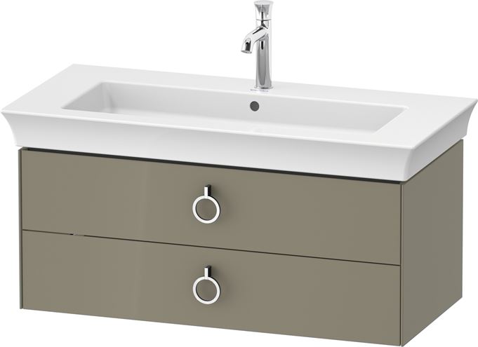 DURAVIT WHITE TULIP skrinka pod umývadlo 98,4x45,8x41 cm, 2 zásuvky, kamenne šedá vysoký lesk WT43520H2H2 Obrázek - fotka