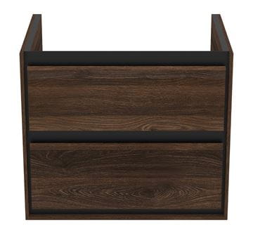 IDEAL STANDARD CONNECT AIR 2 skrinka pod umývadlo 60x44x51, 7 cm, 2 zásuvky, matná čierna / vlašský orech R0473NE Obrázek - fotka