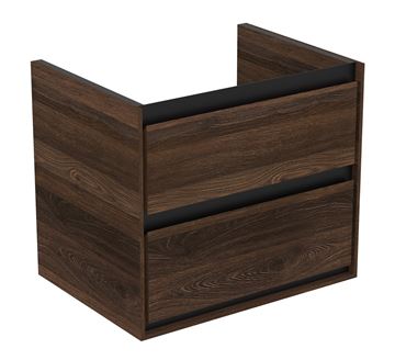 IDEAL STANDARD CONNECT AIR 2 skrinka pod umývadlo 60x44x51, 7 cm, 2 zásuvky, matná čierna/vlašský orech