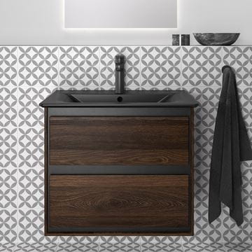 IDEAL STANDARD CONNECT AIR 2 skrinka pod umývadlo 60x44x51, 7 cm, 2 zásuvky, matná čierna / vlašský orech R0473NE Obrázek - fotka