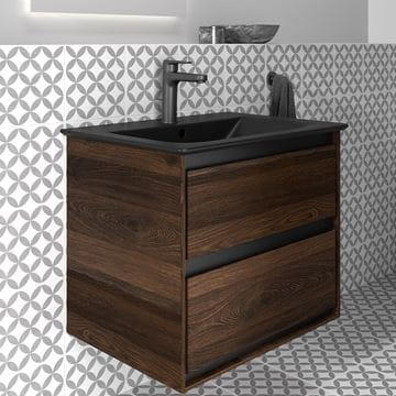 IDEAL STANDARD CONNECT AIR 2 skrinka pod umývadlo 60x44x51, 7 cm, 2 zásuvky, matná čierna / vlašský orech R0473NE Obrázek - fotka