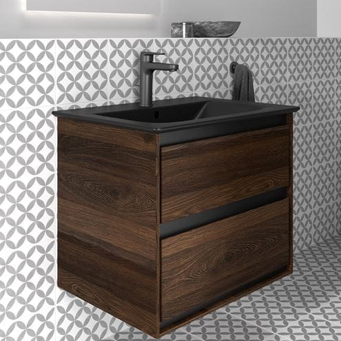 IDEAL STANDARD CONNECT AIR 2 skrinka pod umývadlo 60x44x51, 7 cm, 2 zásuvky, matná čierna / vlašský orech R0473NE Obrázek - fotka