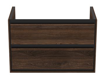 IDEAL STANDARD CONNECT AIR 2 skrinka pod umývadlo 80x44x51, 7 cm, 2 zásuvky, matná čierna / vlašský orech R0474NE Obrázek - fotka