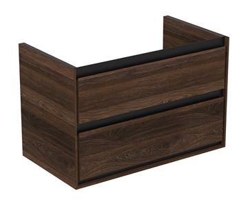 IDEAL STANDARD CONNECT AIR 2 skrinka pod umývadlo 80x44x51, 7 cm, 2 zásuvky, matná čierna/vlašský orech