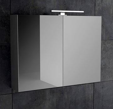 CONCEPT 250 zrkadlová skrinka 60x60x16 cm, osvetlenie, lesklý antracit PTA-015 Obrázek - fotka