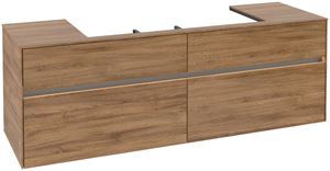 VILLEROY & BOCH COLLARO skrinka pod umývadlo 160x54,8x50 cm, 4 zásuvky, s osvetlením, Oak Kansas