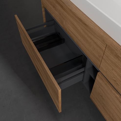 VILLEROY & BOCH COLLARO skrinka pod umývadlo 160x54,8x50 cm, 4 zásuvky, s osvetlením, Oak Kansas C031B0RH Obrázek - fotka