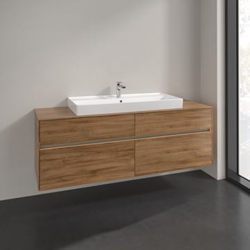 VILLEROY & BOCH COLLARO skrinka pod umývadlo 160x54,8x50 cm, 4 zásuvky, s osvetlením, Oak Kansas C031B0RH Obrázek - fotka
