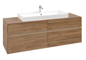VILLEROY & BOCH COLLARO skrinka pod umývadlo 160x54,8x50 cm, 4 zásuvky, s osvetlením, Oak Kansas C031B0RH Obrázek - fotka