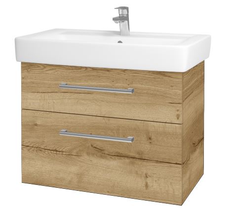 DŘEVOJAS Q MAX SZZ2 80 skrinka s umývadlom 80x47,5x56 cm, 2 zásuvky, úchytka chróm, ontario 450434-T03 Obrázek - Hlavní obrázek