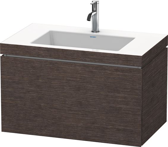 DURAVIT L-CUBE skrinka s umývadlom 80x48x50 cm, 1 zásuvka, Push-open, dub tmavý kartáčovaný LC6917O7272 Obrázek - Hlavní obrázek