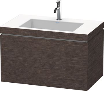 DURAVIT L-CUBE skrinka s umývadlom 80x48x50 cm, 1 zásuvka, Push-open, dub tmavý kartáčovaný
