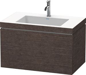 DURAVIT L-CUBE skrinka s umývadlom 80x48x50 cm, 1 zásuvka, Push-open, dub tmavý kartáčovaný