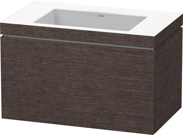 DURAVIT L-CUBE skrinka s umývadlom 80x48x50 cm, 1 zásuvka, Push-open, dub tmavý kartáčovaný LC6917O7272 Obrázek - fotka