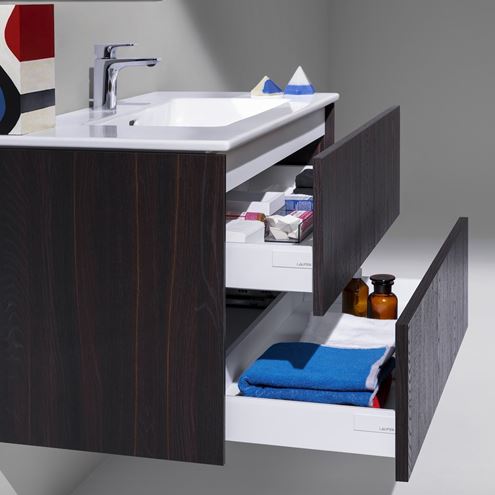 LAUFEN PRO S skrinka s umývadlom 80x50x61 cm, 2 zásuvky, Push-open, s organizérom, matná biela H8649612601041 Obrázek - fotka