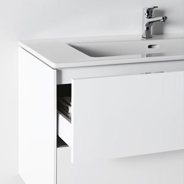 LAUFEN PRO S skrinka s umývadlom 80x50x61 cm, 2 zásuvky, Push-open, s organizérom, matná biela H8649612601041 Obrázek - fotka