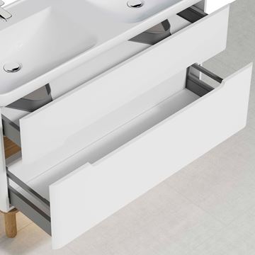 VITRA SENTO skrinka s dvojumývadlom 130x48x68,5 cm, 2 zásuvky, s osvetlením, white mat 61187 Obrázek - fotka