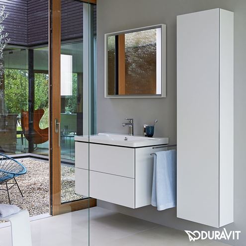 DURAVIT L-CUBE vysoká skrinka 40x24,3x176 cm, 1 dvierka, pánty vľavo, Push-open, Dark Brushed Oak LC1170L7272 Obrázek - fotka