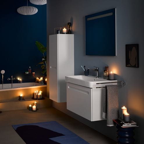 DURAVIT NO.1 nízka skrinka 40x36x132 cm, 1 dvierka, pánty vľavo, matná biela N11308L18180000 Obrázek - fotka