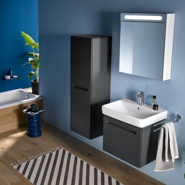 DURAVIT NO.1 nízka skrinka 40x36x132 cm, 1 dvierka, pánty vľavo, matný grafit N11308L49490000 Obrázek - fotka