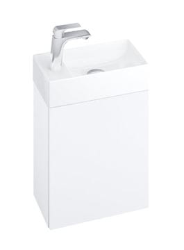 RAVAK VEDA 400 skrinka pod umývadlo 40x22x45 cm, 1 dvierka, Push-open, lesklá biela