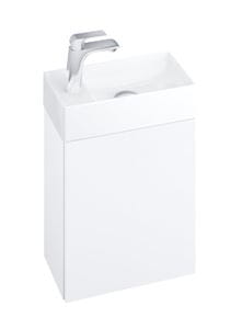 RAVAK VEDA 400 skrinka pod umývadlo 40x22x45 cm, 1 dvierka, Push-open, lesklá biela