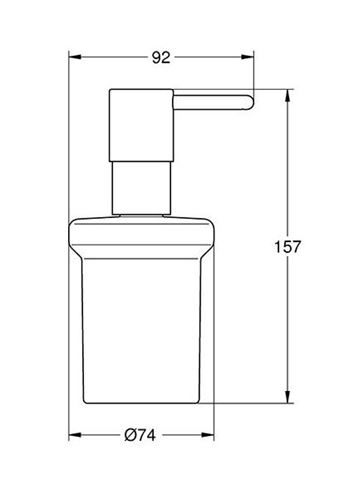 GROHE ESSENTIALS dávkovač tekutého mydla 160 ml, bez držiaka, sklo, brúsený cool sunrise 40394GN1 Technický nákres