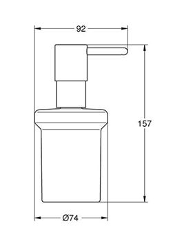 GROHE ESSENTIALS dávkovač tekutého mydla 160 ml, bez držiaka, sklo, brúsený cool sunrise 40394GN1 Technický nákres