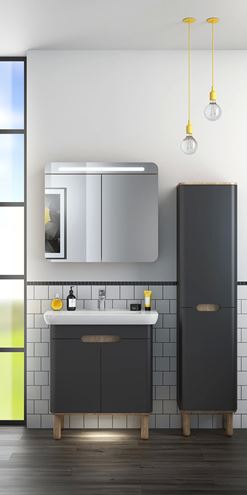 VITRA SENTO vysoká skrinka 40x35x157, 5 cm, 2 dvierka, pánty vpravo, antracite mat 60850 Obrázek - fotka