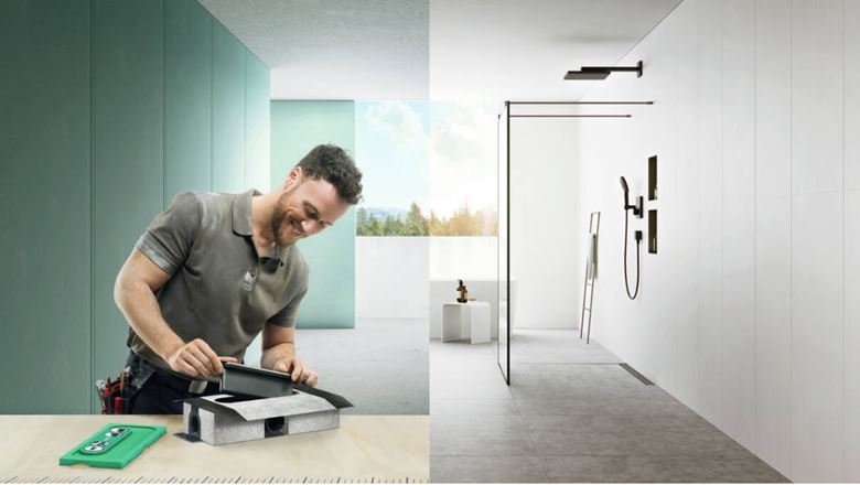 HANSGROHE 900 RAINDRAIN FLEX vrchná sada sprchového žľabu, skracovateľný, pre inštaláciu voľne na plochu, matná biela 56045700 Obrázek - fotka