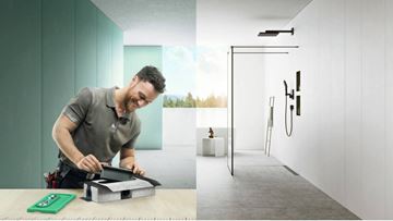 HANSGROHE 900 RAINDRAIN FLEX vrchná sada sprchového žľabu, skracovateľný, pre inštaláciu voľne na plochu, matná biela 56045700 Obrázek - fotka