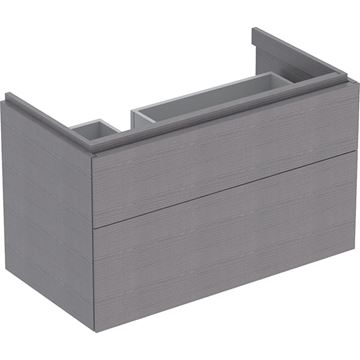 GEBERIT XENO2 skrinka pod umývadlo 88x46,2x53 cm, 2 zásuvky, Push-open, s osvetlením, sivá