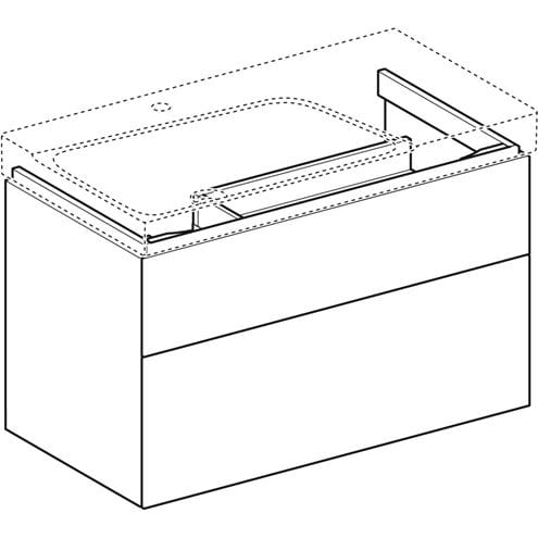 GEBERIT XENO2 skrinka pod umývadlo 88x46,2x53 cm, 2 zásuvky, Push-open, s osvetlením, sivá 500.515.43.1 Obrázek - fotka