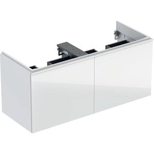 GEBERIT ACANTO skrinka pod dvojumývadlo 119x53,5x47,6 cm, 2 zásuvky, lesklá biela
