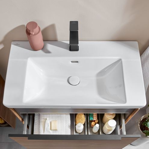 VILLEROY & BOCH SUBWAY 3.0 umývadlo 80 cm, s otvorom pre batériu a prepadom, alpská biela 4A708001 Obrázek - fotka