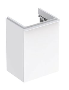 GEBERIT SMYLE SQUARE skrinka pod umývadlo 44,2x35,6x61,7 cm, 1 dvierka, pánty vpravo, lesklá biela