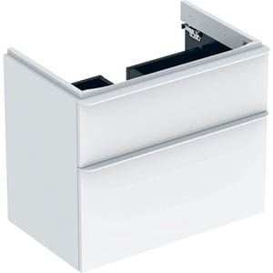 GEBERIT SMYLE SQUARE skrinka pod umývadlo 73,4x47x61,7 cm, 2 zásuvky, lesklá biela