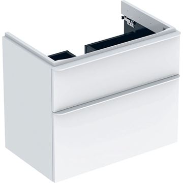 GEBERIT SMYLE SQUARE skrinka pod umývadlo 73,4x47x61,7 cm, 2 zásuvky, lesklá biela