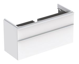 GEBERIT SMYLE SQUARE skrinka pod umývadlo 118,4x47x61,7 cm, 2 zásuvky, lesklá biela